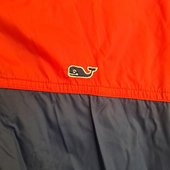 Vineyard Vines mens Rain poncho jacket compactable for traveling XL blue red - Picture 2 of 5